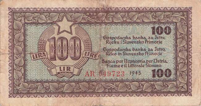 Jugoslawien pR6a 100 Dinara 1945